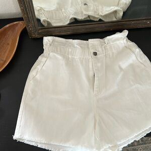 White Paperbag Shorts